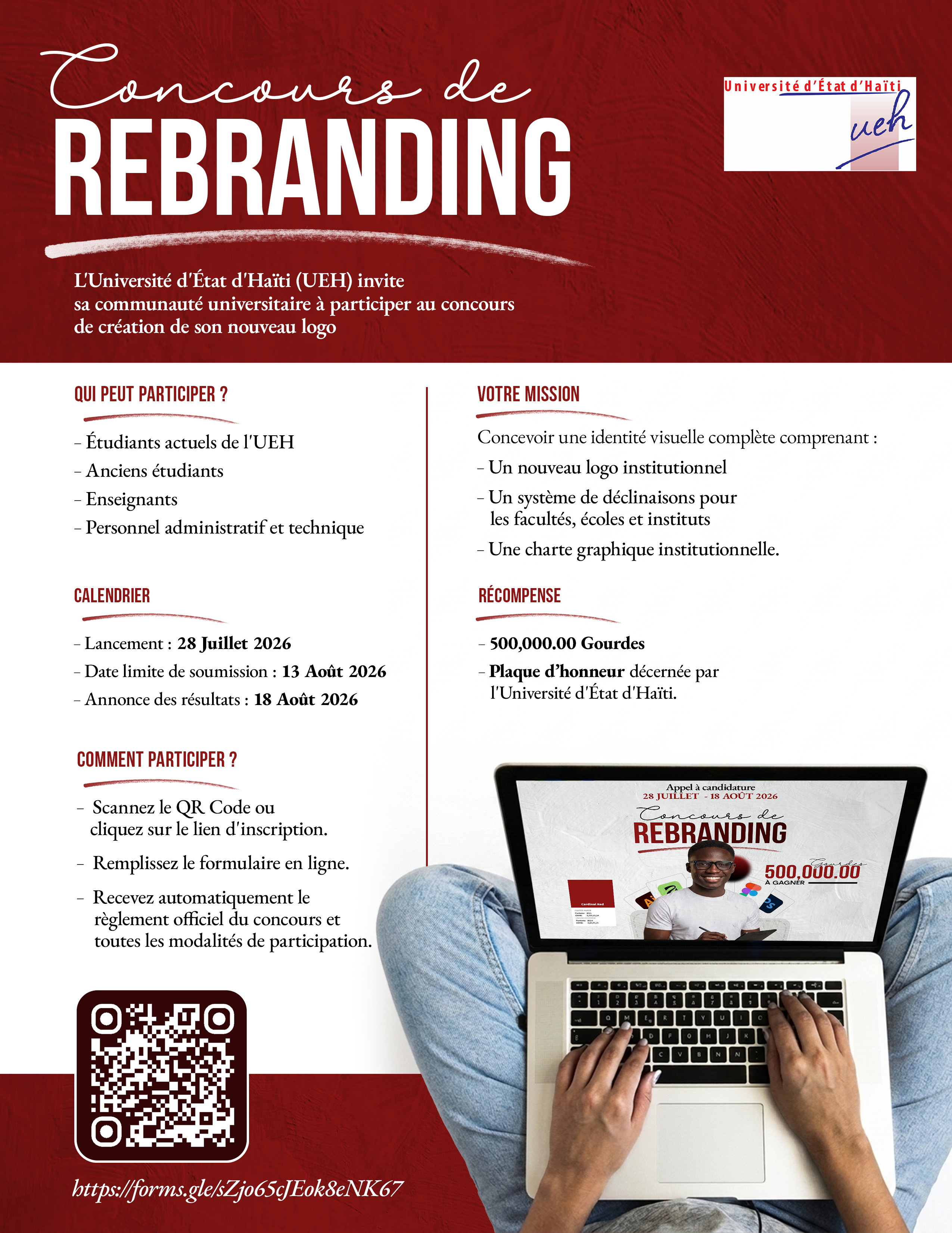 Appel à candidature : Concours de rebranding de l’identité de l'Université d'État d'Haïti (UEH)